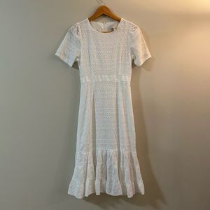 BOUTIQUE 1861 Midi white eyelet dress